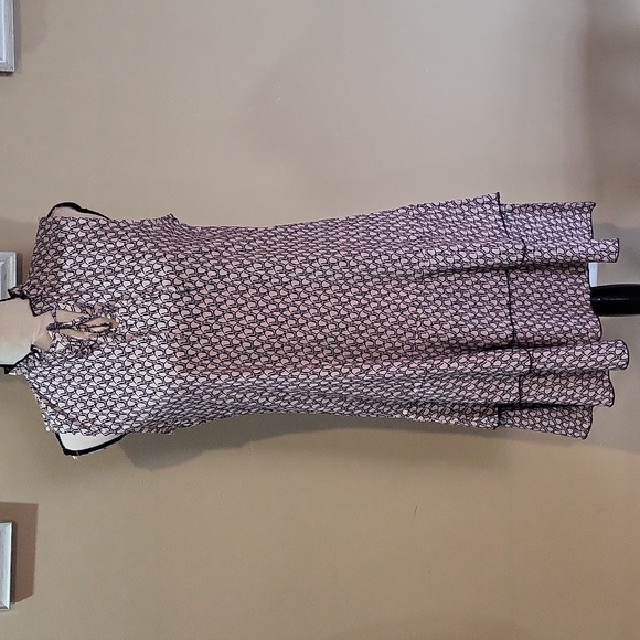 JC Mode Print Tie-Up Neck A-Line Dress - Picture 4 of 12